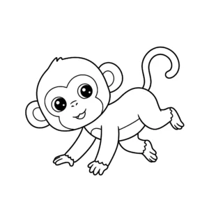 coloriage Bébé singe à imprimer a4