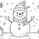 coloriage Bonhomme de neige à imprimer pdf gratuit