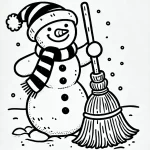 coloriage Bonhomme de neige pour enfant a imprimer gratuit