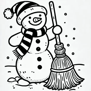 coloriage Bonhomme de neige pour enfant a imprimer gratuit