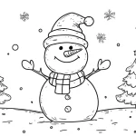 coloriage Bonhomme de neige a telecharger