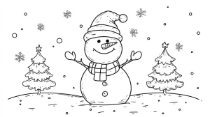 coloriage Bonhomme de neige a telecharger