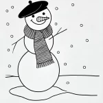 coloriage Bonhomme de neige à imprimer pour enfant de 3 ans