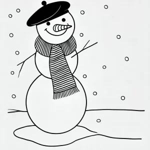 coloriage Bonhomme de neige à imprimer pour enfant de 3 ans