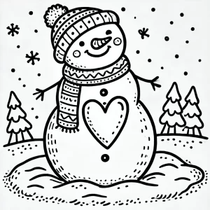 coloriage Bonhomme de neige pour enfants a imprimer