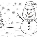 coloriage Bonhomme de neige à imprimer pour enfant de 10 ans