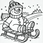 coloriage Bonhomme de neige d