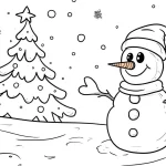 coloriage Bonhomme de neige à imprimer pour enfant de 12 ans
