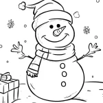coloriage Bonhomme de neige et découpage à imprimer