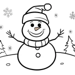 coloriage Bonhomme de neige pour enfant de 8 ans