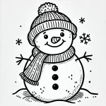coloriage Bonhomme de neige à imprimer pour enfant de 2 ans