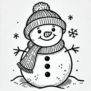 coloriage Bonhomme de neige à imprimer pour enfant de 2 ans