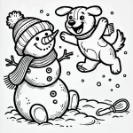 coloriage Bonhomme de neige à imprimer pour enfant de 8 ans
