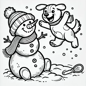 coloriage Bonhomme de neige à imprimer pour enfant de 8 ans