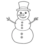 coloriage Bonhomme de neige joyeux pour enfant de 3 ans