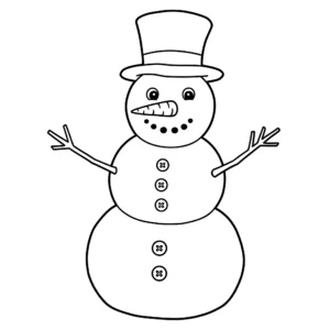 coloriage Bonhomme de neige joyeux pour enfant de 3 ans