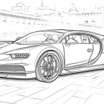 coloriage Bugatti à imprimer pour enfant de 3 ans