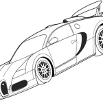 coloriage Bugatti à imprimer kawaii