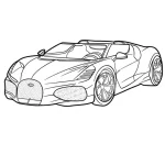 coloriage Bugatti a imprimer pour enfant de 4 ans