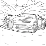 coloriage Bugatti à imprimer pour enfant de 9 ans