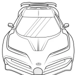 coloriage Bugatti et decoupage a imprimer gratuit