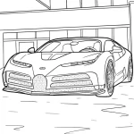 coloriage Bugatti à imprimer pour enfant de 8 ans