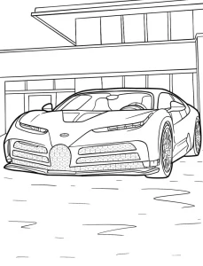 coloriage Bugatti à imprimer pour enfant de 8 ans