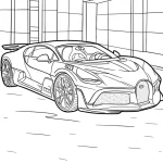coloriage Bugatti pour enfant de 4 ans