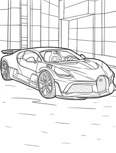coloriage Bugatti pour enfant de 4 ans
