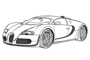 coloriage Bugatti pour enfant de 6 ans
