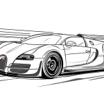 coloriage Bugatti à imprimer pour enfant de 8 ans