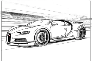 coloriage Bugatti educatif pour enfant
