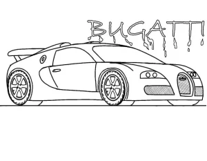 coloriage Bugatti et découpage à imprimer
