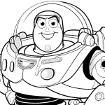 coloriage Buzz l’éclair à imprimer pour enfant de 2 ans
