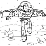 coloriage Buzz l’éclair et decoupage