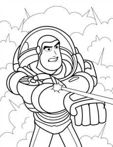 coloriage Buzz l’éclair et decoupage a imprimer gratuit