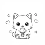 coloriage Chat Kawaii a imprimer