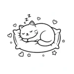 coloriage Chat Kawaii à imprimer pour enfant de 2 ans