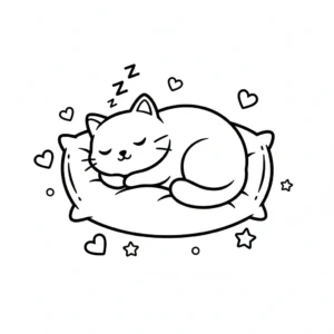 coloriage Chat Kawaii à imprimer pour enfant de 2 ans