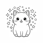 coloriage Chat Kawaii à imprimer pour enfant de 10 ans