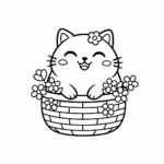 coloriage Chat Kawaii pour enfant gratuit