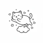 coloriage Chat Kawaii pour enfant a imprimer gratuit