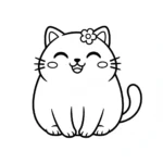 coloriage Chat Kawaii pour enfant de 6 ans