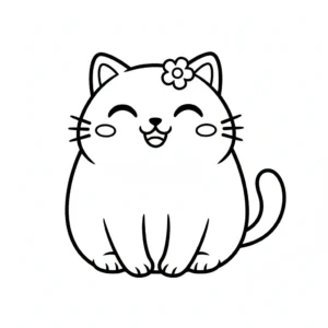 coloriage Chat Kawaii pour enfant de 6 ans
