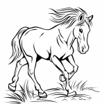 image pour coloriage Cheval enfant
