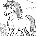 coloriage Cheval et decoupage