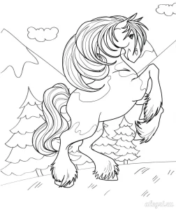 coloriage Chevaux pour primaire