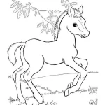 coloriage Chevaux pour bebe a imprimer