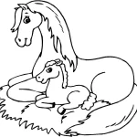 coloriage Chevaux et decoupage a imprimer gratuit