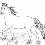coloriage Chevaux à imprimer pour enfant de 3 ans